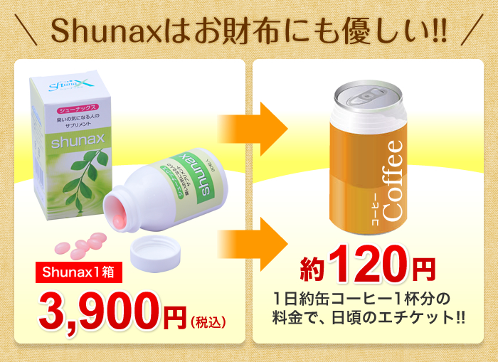 Shunaxはお財布にも優しい!!